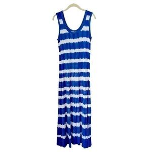 Vibrant Blue and White Striped Dress